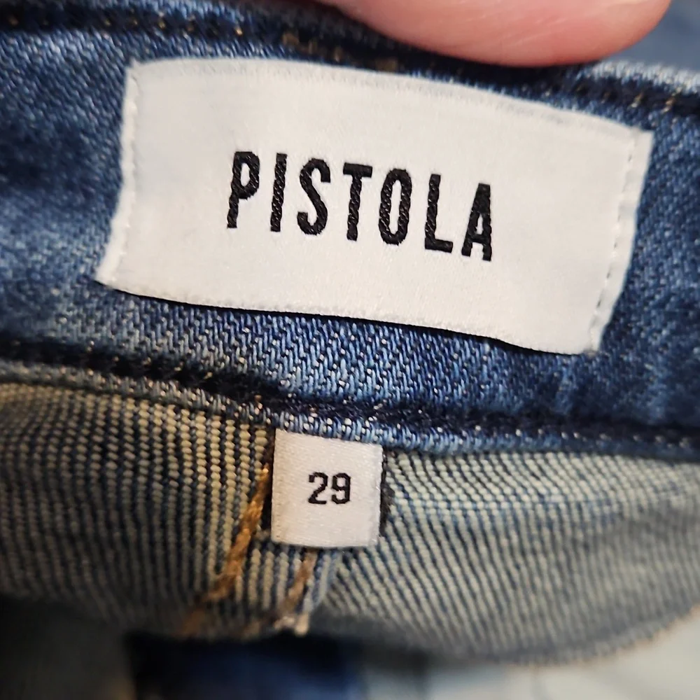 Pistola High-Rise Kick Flare Cropped Distressed Denim Jeans - Picture 9 of 11